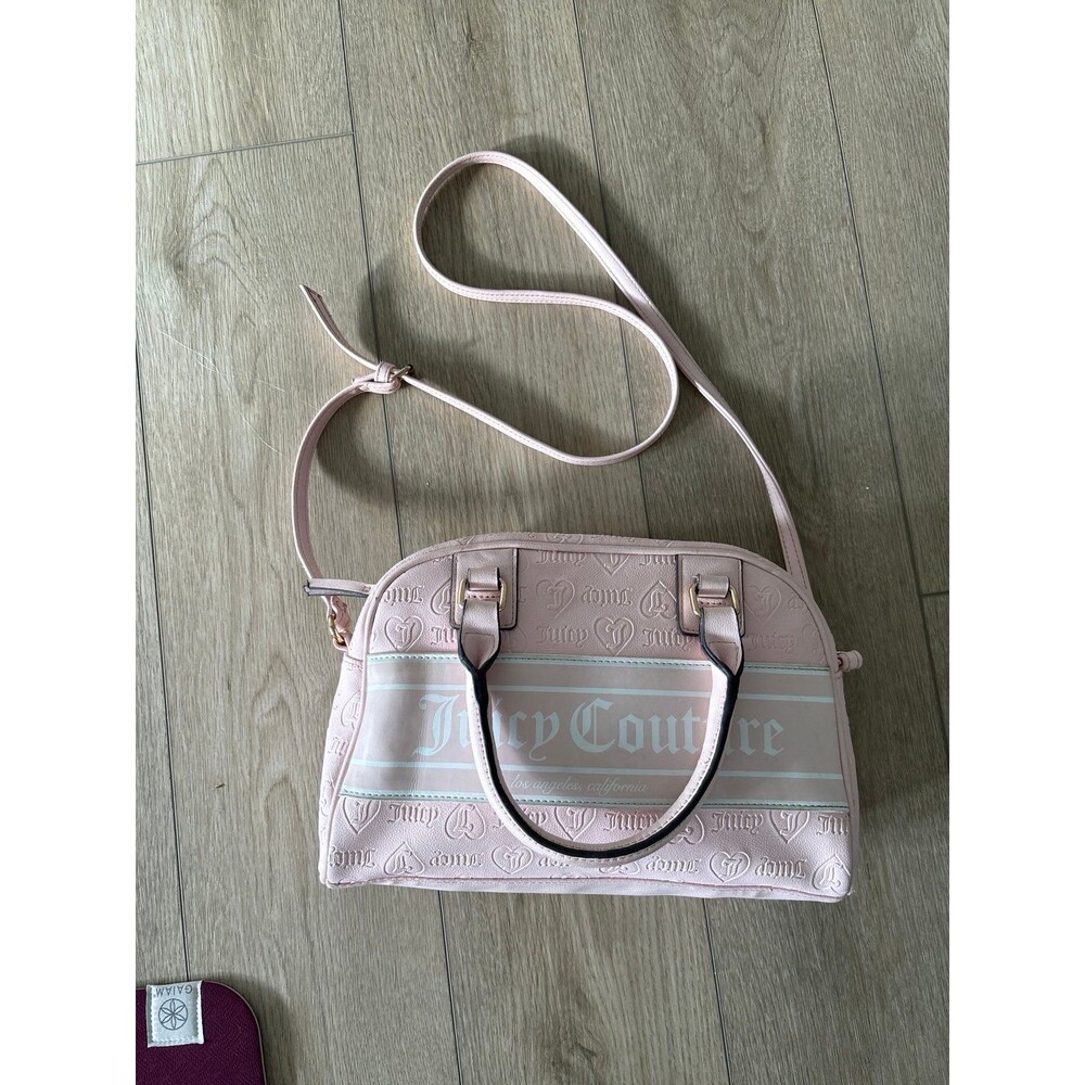JuicyCouture Vtg PowderBlush Fashionista Bowler Bag Vegan Y2K 90s Crossbody